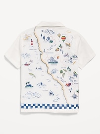 View large product image 3 of 3. Printed Short-Sleeve Linen-Blend Shirt for Boys