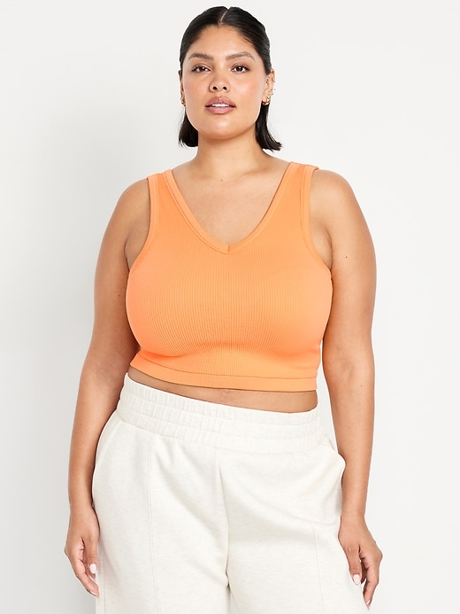 Image number 7 showing, Seamless Rib V-Neck Tank