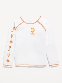 Image number 1 showing, Long-Sleeve Graphic Rashguard Swim Top for Toddler Boys