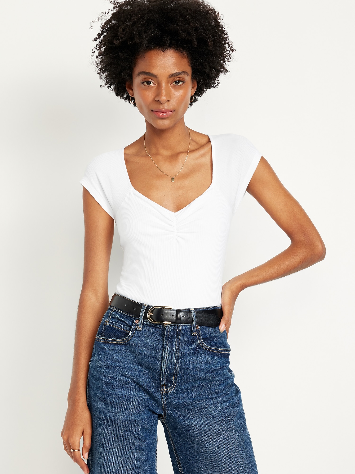 Double-Layer Cinched Bodysuit