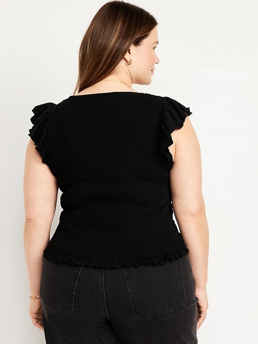 Image number 8 showing, Flutter-Sleeve Smocked Top