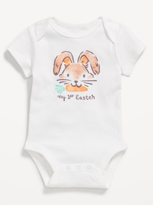 View large product image 1 of 2. Short-Sleeve Unisex Graphic Bodysuit for Baby