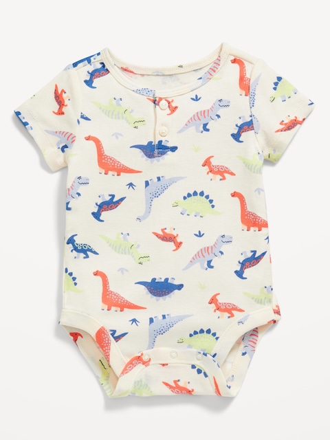 Short-Sleeve Henley Bodysuit for Baby