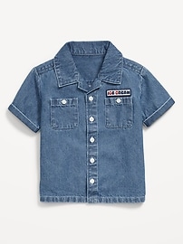 Image number 2 showing, Short-Sleeve Embroidered Pocket Shirt for Toddler Boys
