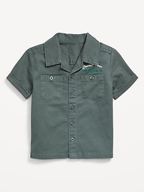 L'image numéro 2 présente Chemise brodée à poche à manches courtes pour tout-petit garçon