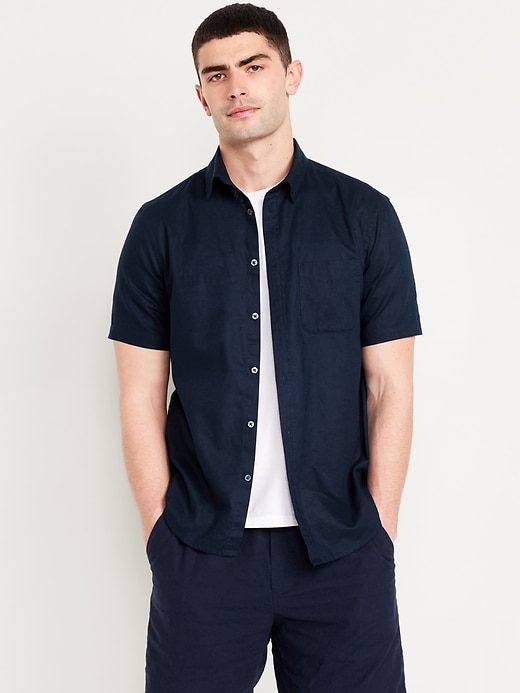 Image number 1 showing, Classic Fit Everday Linen-Blend Shirt