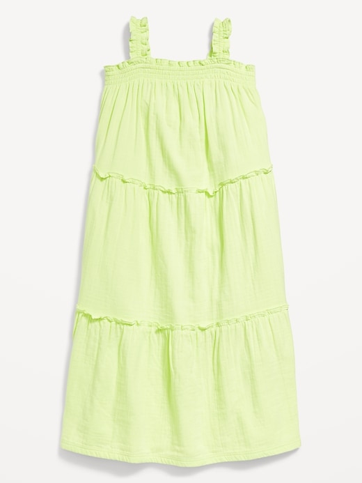 L'image numéro 3 présente Robe mi-longue sans manches à volants pour fille