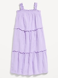 View large product image 3 of 3. Sleeveless Ruffle-Trim Tiered Midi Dress for Girls