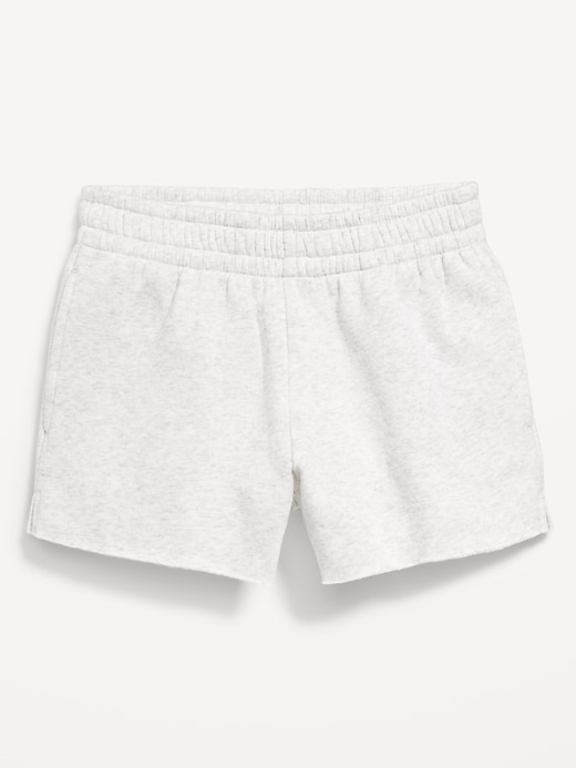 View large product image 1 of 1. High-Waisted Cut-Off Fleece Shorts for Girls