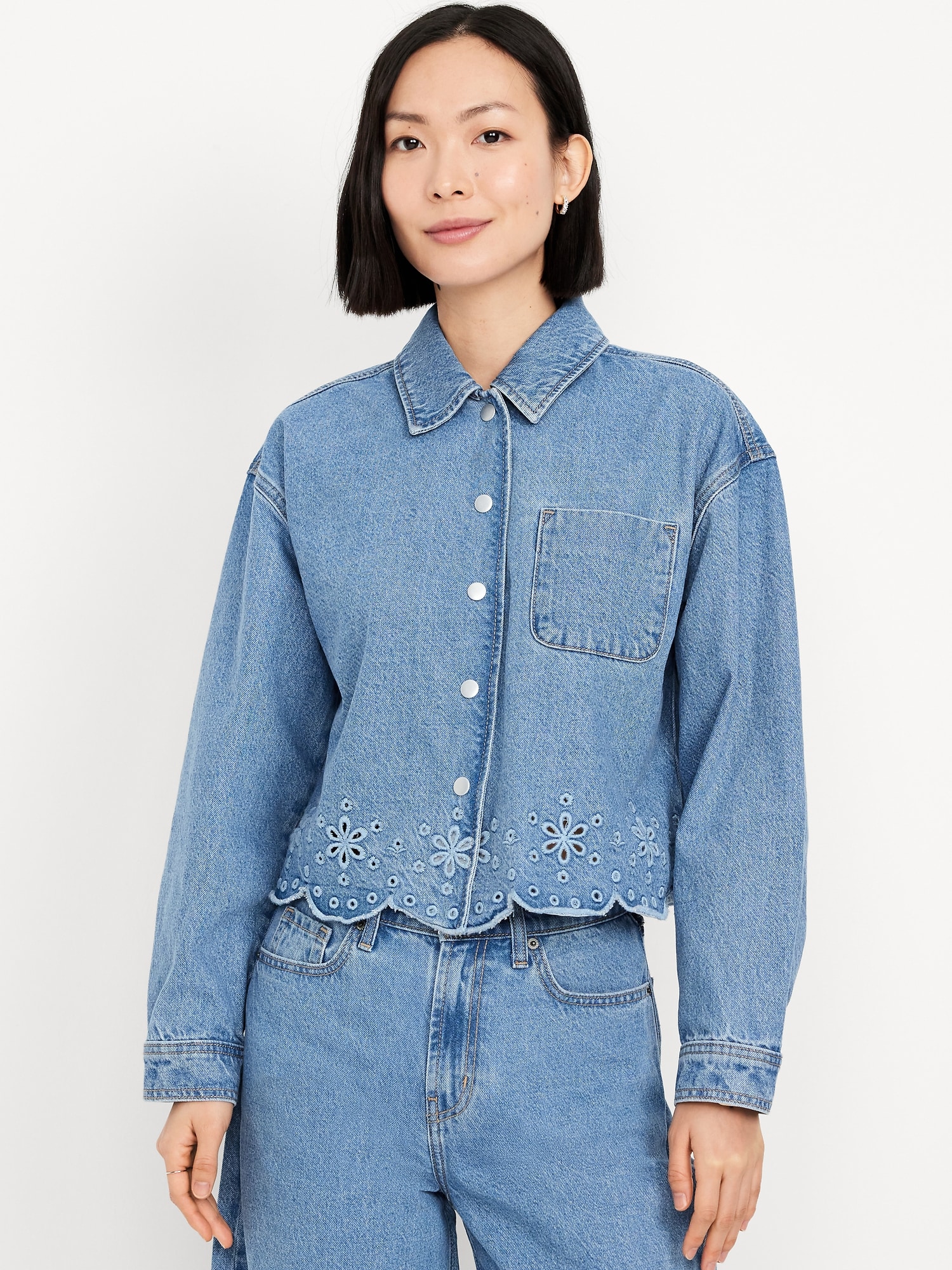 Jean Eyelet Jacket