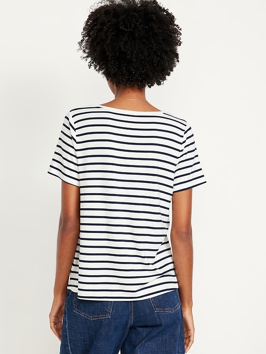 Image number 2 showing, Luxe V-Neck Striped T-Shirt