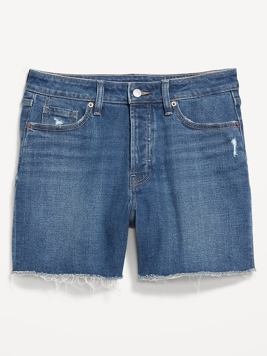 Image number 4 showing, Curvy High-Waisted OG Jean Cut-Off Shorts -- 5-inch inseam