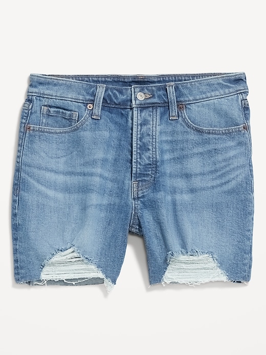 Image number 4 showing, Curvy High-Waisted OG Jean Cut-Off Shorts -- 5-inch inseam