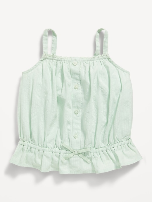 View large product image 1 of 1. Sleeveless Buttoned Peplum Tank Top for Toddler Girls