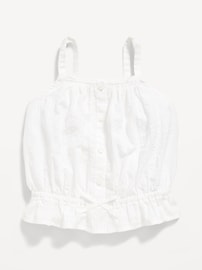 Image number 1 showing, Sleeveless Buttoned Peplum Tank Top for Toddler Girls