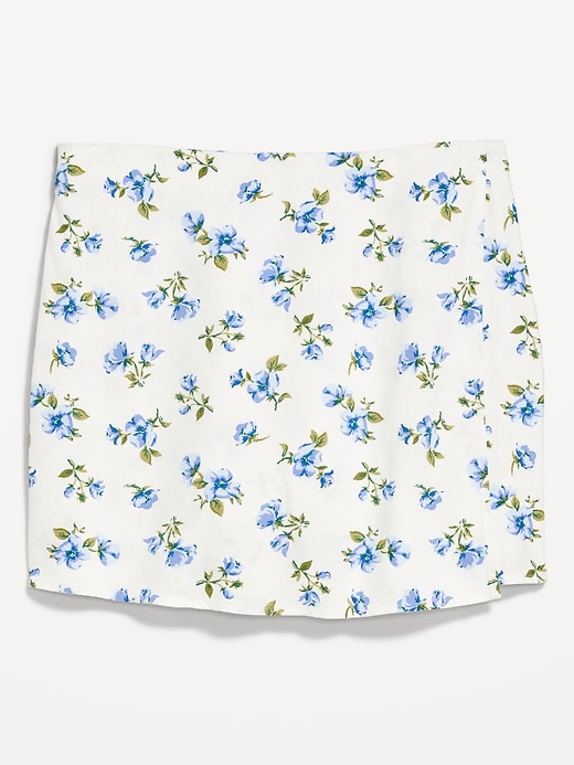 Image number 4 showing, High-Waisted Linen-Blend Mini Skort