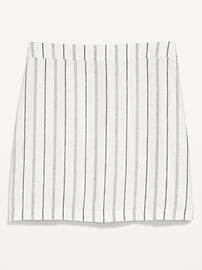 High-Waisted Linen-Blend Mini Skirt