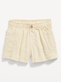 View large product image 4 of 5. Printed Linen-Blend Utility Shorts for Girls