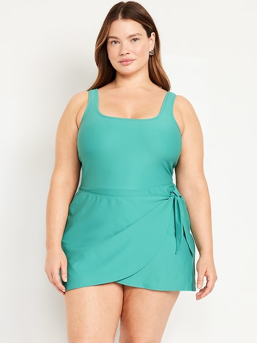 Image number 7 showing, Matte Side-Tie Swim Dress