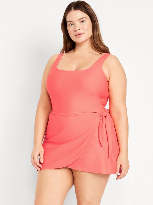 Image number 7 showing, Matte Side-Tie Swim Dress