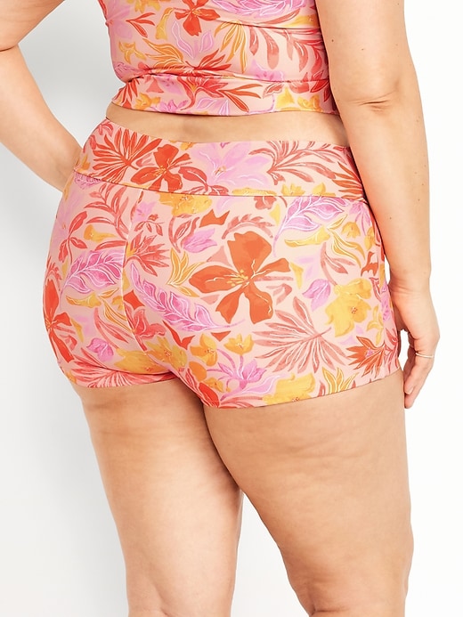 Image number 6 showing, High-Waisted Matte Swim Shorts -- 2-inch inseam