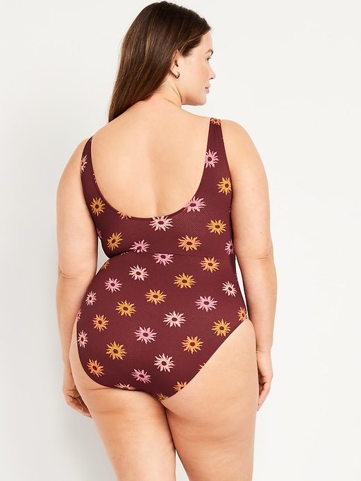 Image number 8 showing, Textured One-Piece Cut-Out Swimsuit