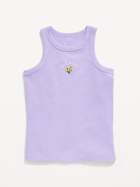 Camisole ajustée côtelée à logo pour fille