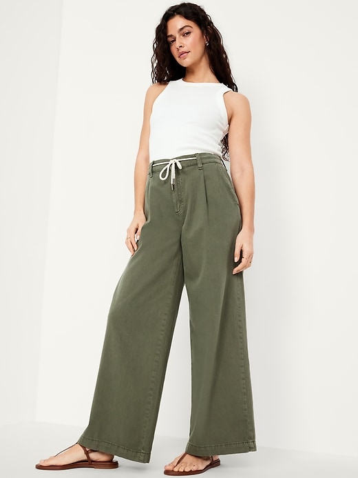 Image number 3 showing, High-Waisted Super Wide-Leg Drapey Pants