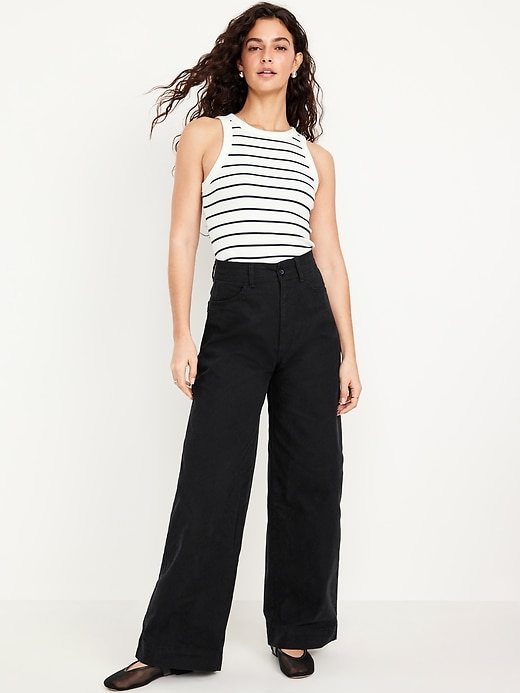 Image number 1 showing, Extra High-Waisted Mariner Wide-Leg Pants