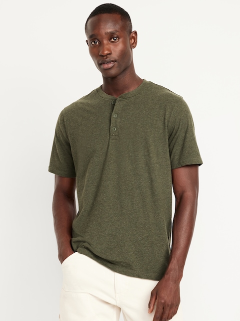 T-shirt henley - Vert