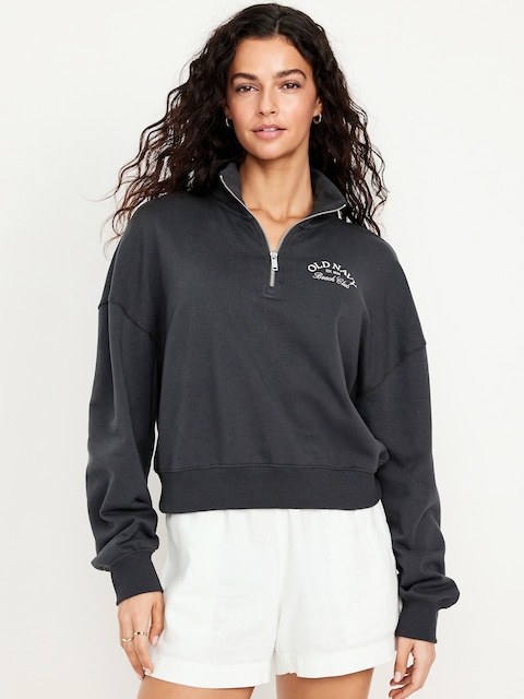 SoComfy Oversized Logo Half-Zip Sweatshirt