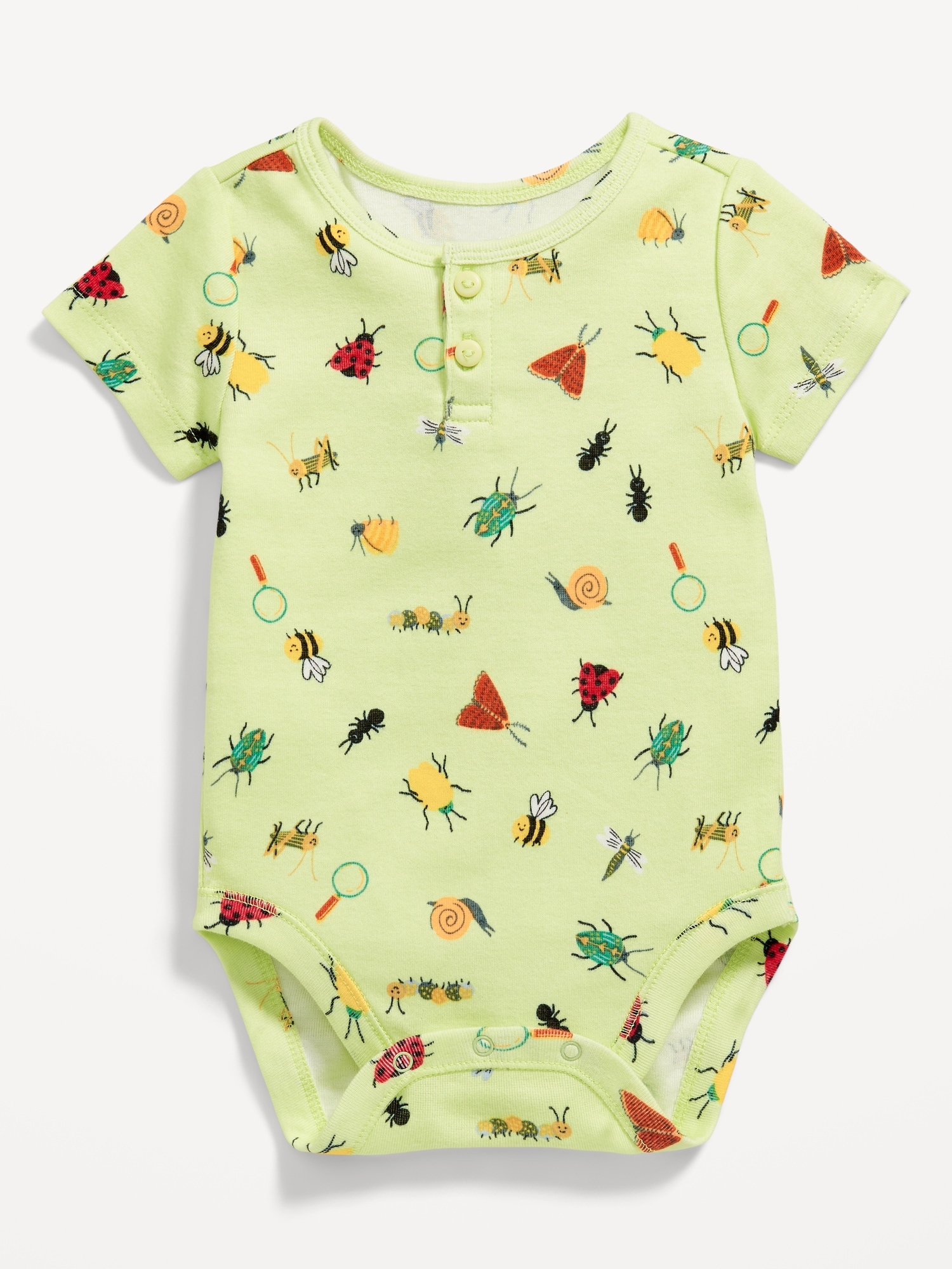 Short-Sleeve Henley Bodysuit for Baby