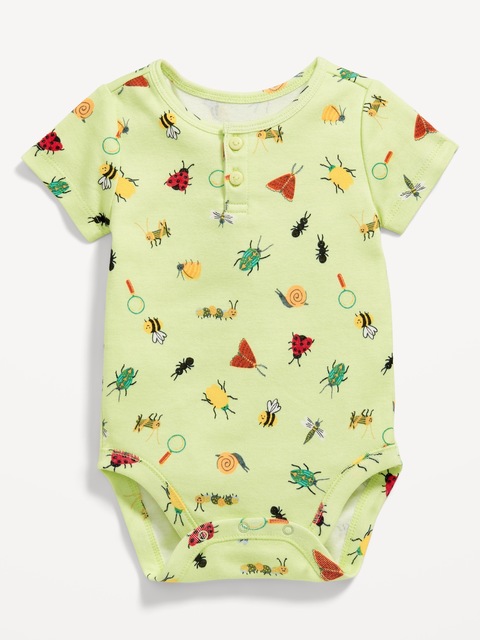 Cache-couche henley à manches courtes pour bébé