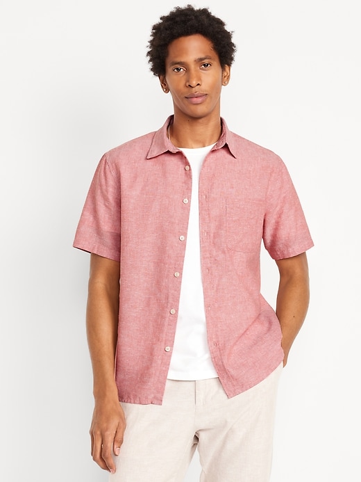 Image number 1 showing, Classic Fit Everyday Linen-Blend Shirt