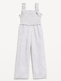 View large product image 3 of 3. Printed Ruffle-Trim Smocked Jumpsuit for Girls