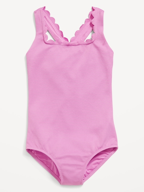 Textured One-Piece Swimsuit for Girls