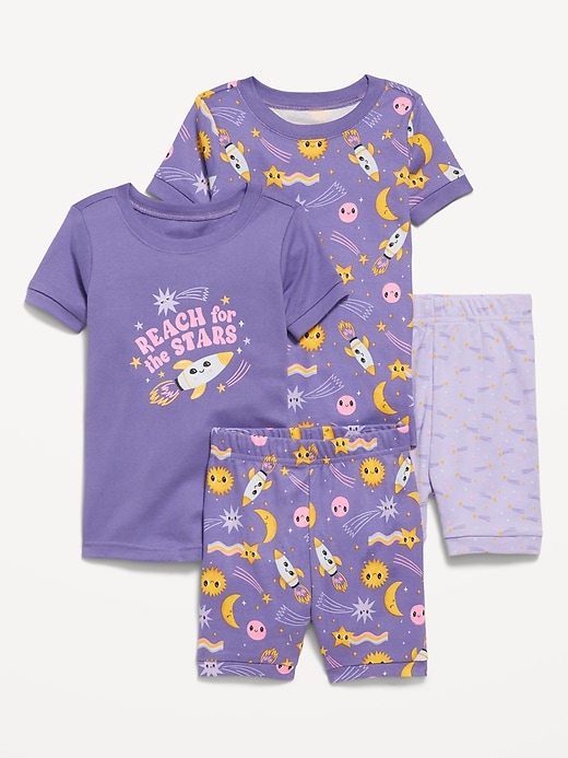 View large product image 1 of 1. Snug-Fit Graphic Pajama 4-Piece Set for Toddler & Baby