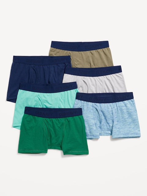 Solid Boxer-Brief Underwear 6-Pack for Boys