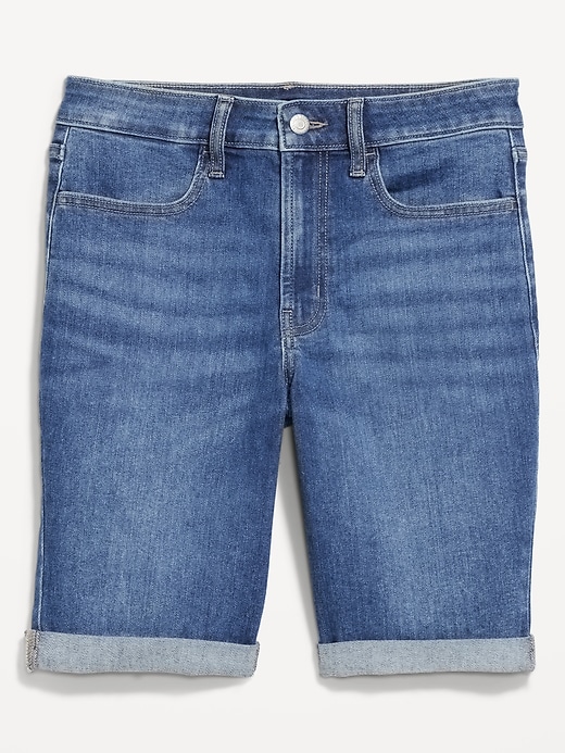 Image number 8 showing, High-Waisted Wow Jean Shorts -- 9-inch inseam