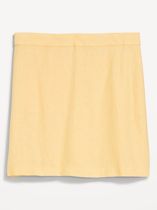 Image number 4 showing, High-Waisted Linen-Blend Mini Skirt