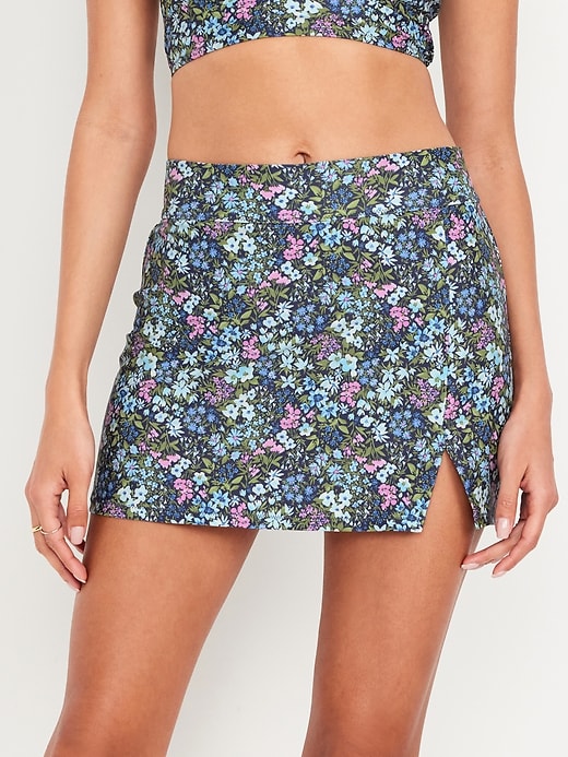 View large product image 1 of 2. High-Waisted Matte Swim Skirt