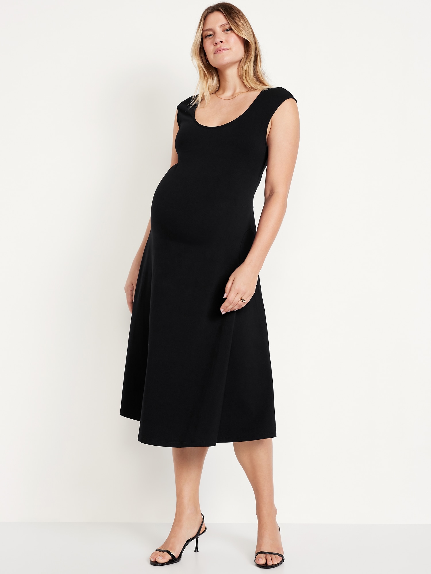 Maternity Fit & Flare Midi Dress