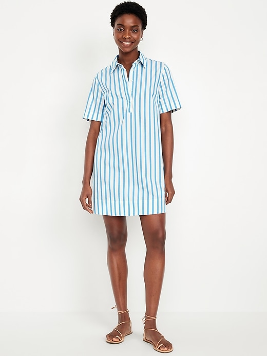 Image number 1 showing, Short-Sleeve Mini Swing Shirt Dress