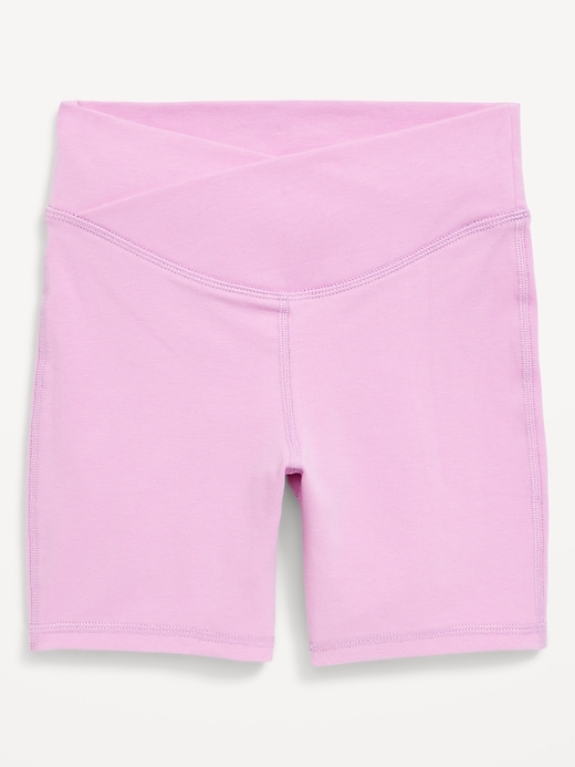 Image number 4 showing, High-Waisted PowerChill Crossover Biker Shorts for Girls