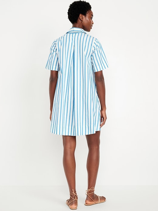 Image number 2 showing, Short-Sleeve Mini Swing Shirt Dress