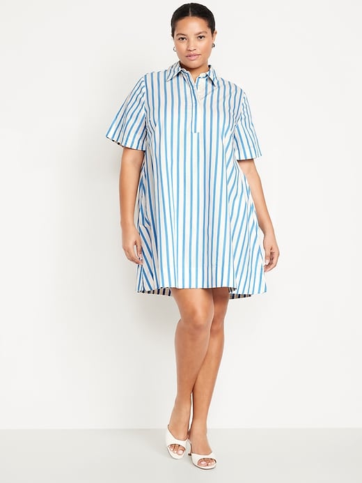 Image number 6 showing, Short-Sleeve Mini Swing Shirt Dress