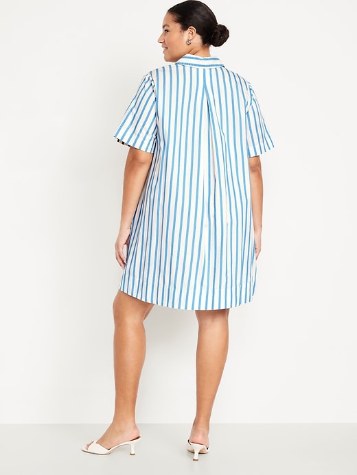 Image number 7 showing, Short-Sleeve Mini Swing Shirt Dress