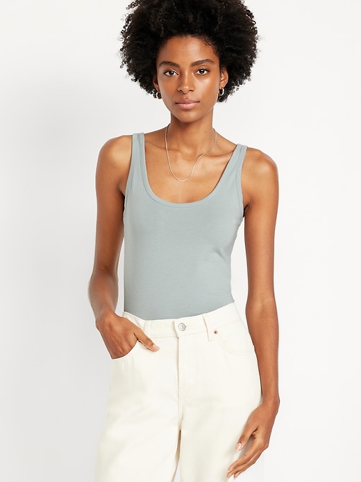 Image number 1 showing, First-Layer Scoop-Neck Tank Top