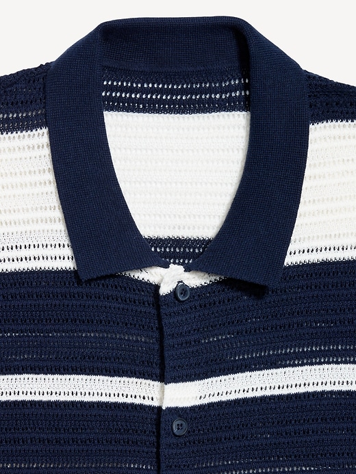 Image number 5 showing, Button-Front Open-Stitch Sweater