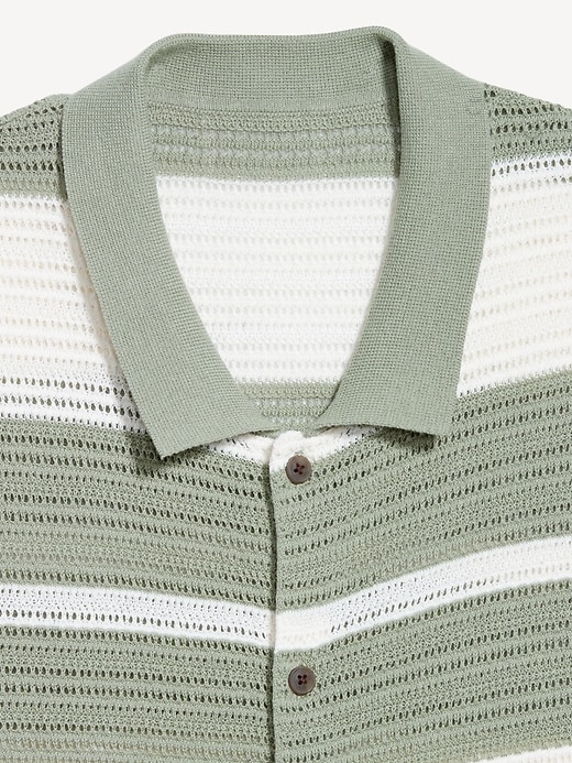 Image number 5 showing, Button-Front Open-Stitch Sweater